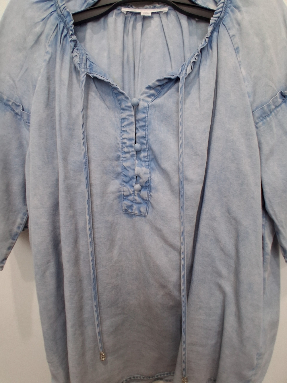 Light Blue Women's Peasant Tunic Top